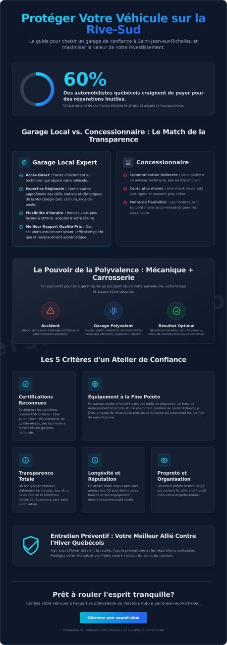Garage à Saint-Jean-sur-Richelieu : Comment choisir le meilleur pour votre char en 2026